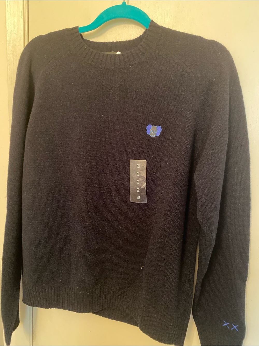 Uniqlo x KAWS Navy Blue Crewneck Sweater with Blue KAWS Motif